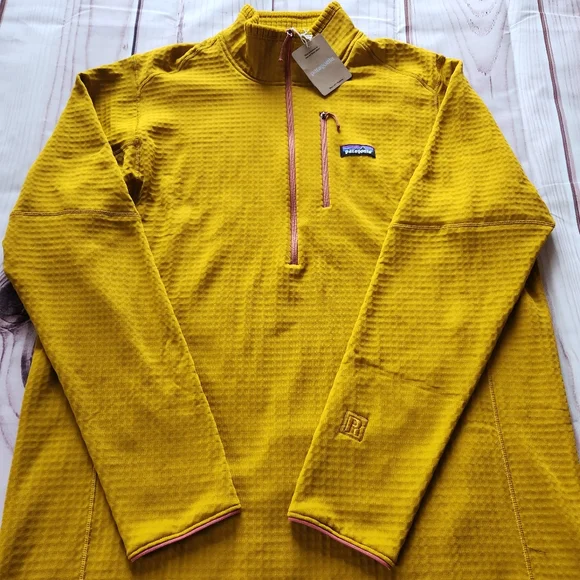 NWT Patagonia "R1 Fleece Pullover" 1/4 Zip Jacket Cosmic Gold | Men's Size 3XL - Picture 3 of 10